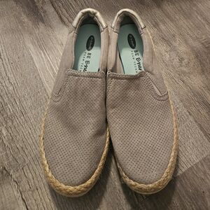 Dr. Scholl's Beige Perforated Slip-On Loafers